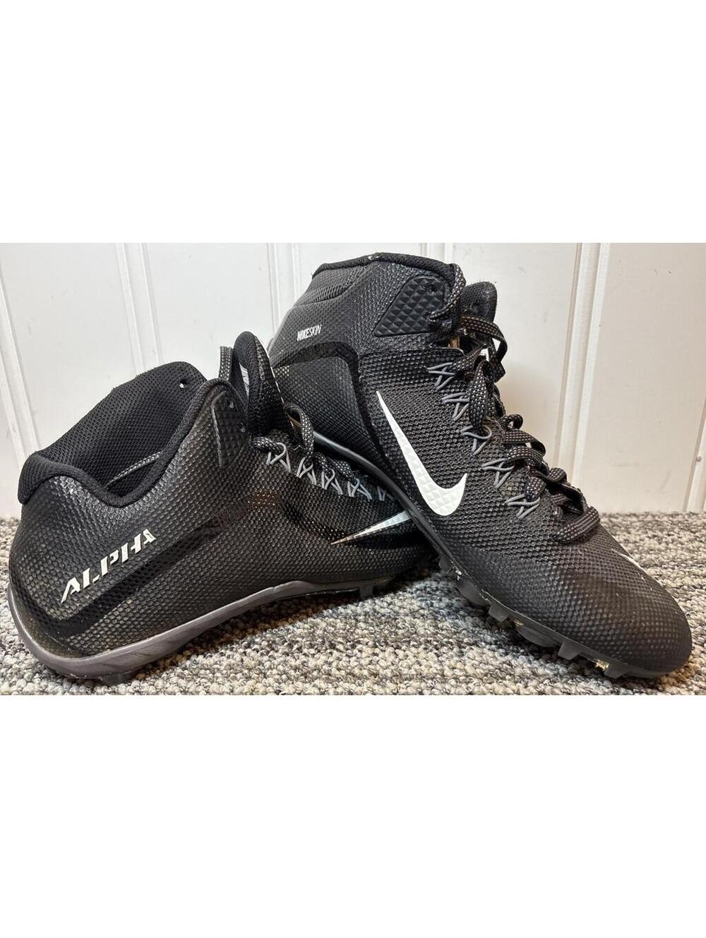 Nike Alpha Football Cleat Men's Size 9.5 Black A Lot Of Life Left Great Shape